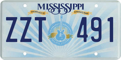 MS license plate ZZT491