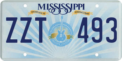 MS license plate ZZT493