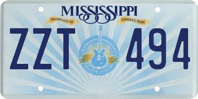 MS license plate ZZT494