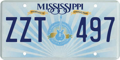 MS license plate ZZT497