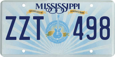 MS license plate ZZT498