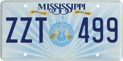 MS license plate ZZT499