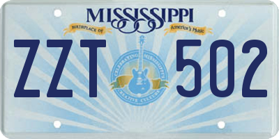 MS license plate ZZT502