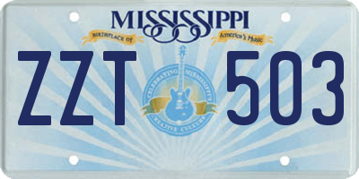 MS license plate ZZT503