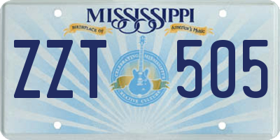 MS license plate ZZT505