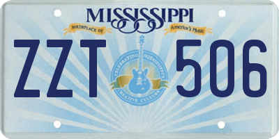 MS license plate ZZT506