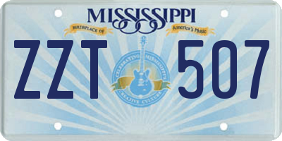 MS license plate ZZT507