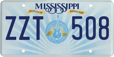 MS license plate ZZT508