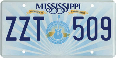 MS license plate ZZT509