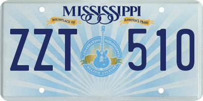 MS license plate ZZT510