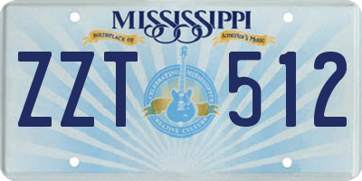 MS license plate ZZT512