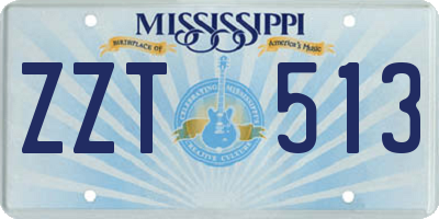 MS license plate ZZT513