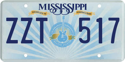 MS license plate ZZT517