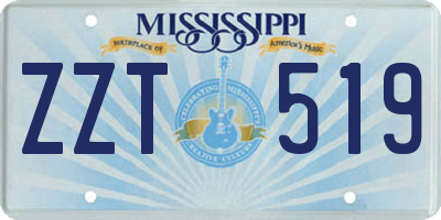 MS license plate ZZT519