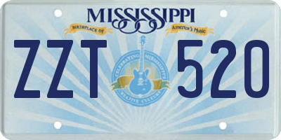 MS license plate ZZT520