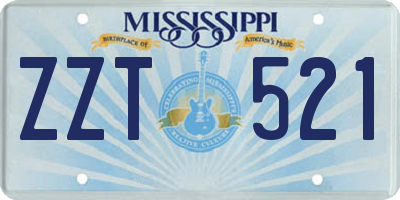 MS license plate ZZT521