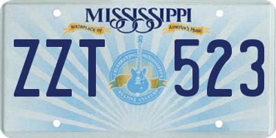 MS license plate ZZT523