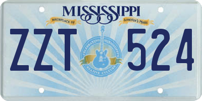 MS license plate ZZT524