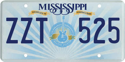 MS license plate ZZT525