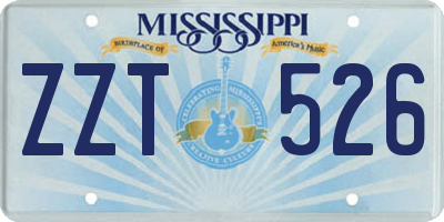 MS license plate ZZT526