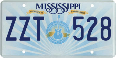 MS license plate ZZT528