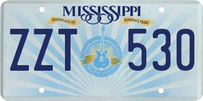 MS license plate ZZT530