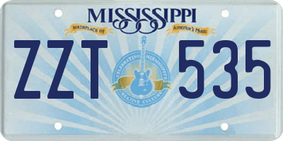 MS license plate ZZT535