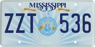 MS license plate ZZT536