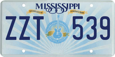 MS license plate ZZT539