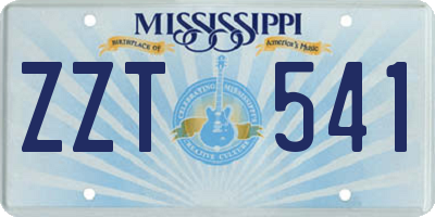 MS license plate ZZT541