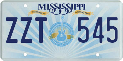 MS license plate ZZT545