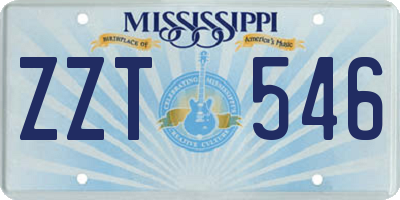 MS license plate ZZT546