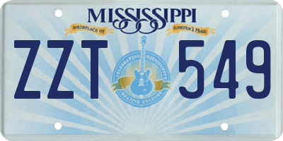 MS license plate ZZT549