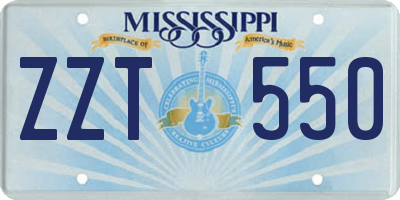 MS license plate ZZT550