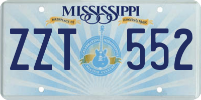 MS license plate ZZT552