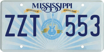 MS license plate ZZT553