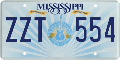 MS license plate ZZT554