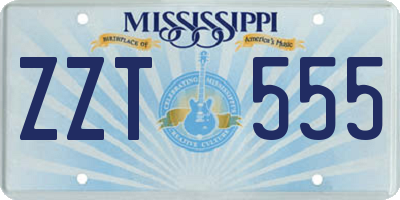 MS license plate ZZT555