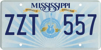 MS license plate ZZT557