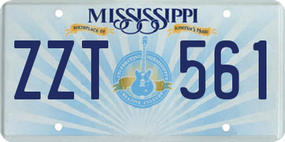 MS license plate ZZT561