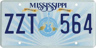 MS license plate ZZT564