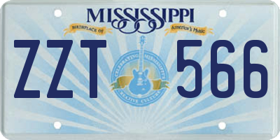 MS license plate ZZT566