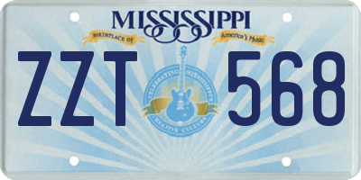 MS license plate ZZT568