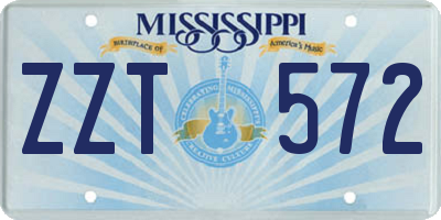 MS license plate ZZT572