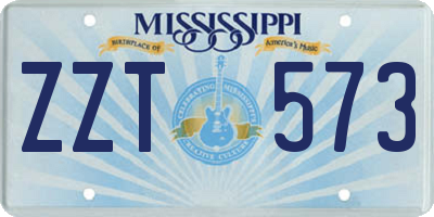 MS license plate ZZT573