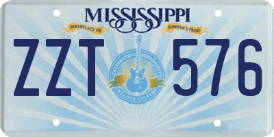 MS license plate ZZT576