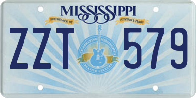 MS license plate ZZT579