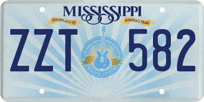 MS license plate ZZT582