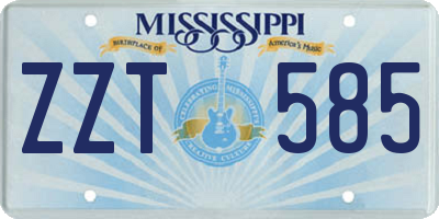 MS license plate ZZT585