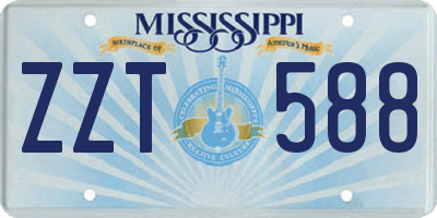 MS license plate ZZT588